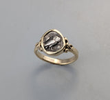 Ancient Tiny Owl, AR Obol, 14kt Gold Ring