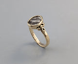 Ancient Tiny Owl, AR Obol, 14kt Gold Ring