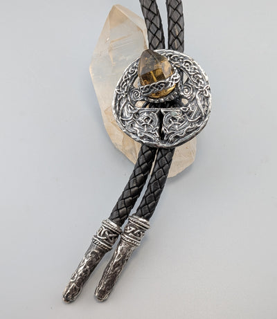 Sterling Silver Celtic Bolo with Citrine Quartz Crystal