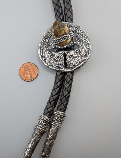 Sterling Silver Celtic Bolo with Citrine Quartz Crystal
