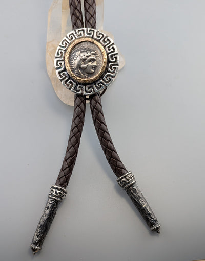 Alexander the Great, AR Tetradrachm, Sterling Silver and 14kt Gold Bolo