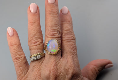 Ethiopian Opal, 14kt Gold Ring