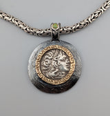 Ancient AR Tetradrachm, Lysimachos, Sterling Silver and 14kt Gold Pendant