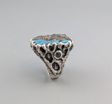 Kingman Turquoise/Native Silver Ore, Sterling Silver Ring