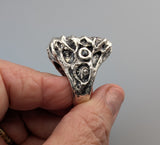 Kingman Turquoise/Native Silver Ore, Sterling Silver Ring