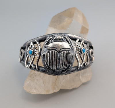Sterling Silver Scarab Bracelet
