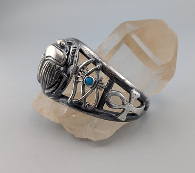 Sterling Silver Scarab Bracelet