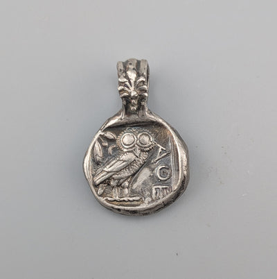 Sterling Silver Ancient Coin Replica, Old Style Athena Owl Tetradrachm