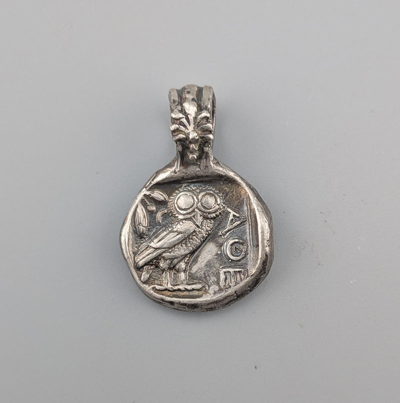 Sterling Silver Ancient Coin Replica, Old Style Athena Owl Tetradrachm