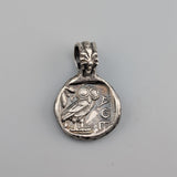 Sterling Silver Ancient Coin Replica, Old Style Athena Owl Tetradrachm