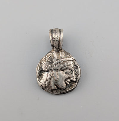 Sterling Silver Ancient Coin Replica, Old Style Athena Owl Tetradrachm