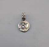 Sterling Silver Ancient Coin Replica Pendant, Bee Drachm