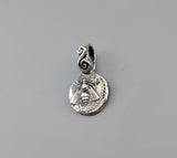 Sterling Silver Ancient Coin Replica Pendant, Bee Drachm