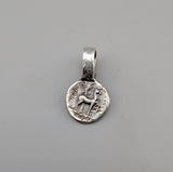 Sterling Silver Ancient Coin Replica Pendant, Bee Drachm