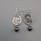 Sterling Silver Ancient Coin Replica Earrings, Moneta Goddess of Moneying