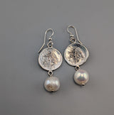 Sterling Silver Athena Ancient Coin Replica Earrings