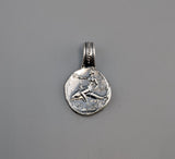 Sterling Silver Ancient Coin Replica, Taras on Dolphin