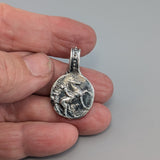 Sterling Silver Ancient Coin Replica, Taras on Dolphin