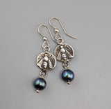 Sterling Silver Ancient Coin Replica Earrings, Bee