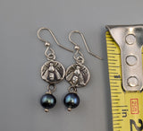 Sterling Silver Ancient Coin Replica Earrings, Bee