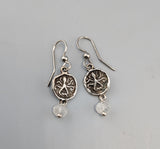 Sterling Silver Ancient Coin Replica Earrings, Octopus