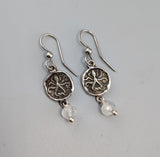 Sterling Silver Ancient Coin Replica Earrings, Octopus