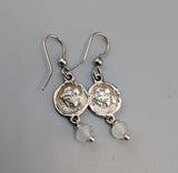 Sterling Silver Ancient Coin Replica Earrings, Octopus
