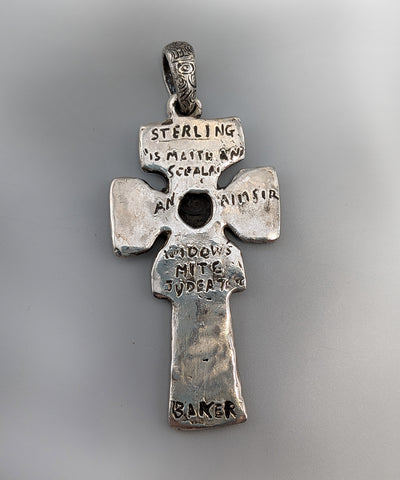 Widow's Mite on Sterling Silver Fahan Mura Celtic Cross