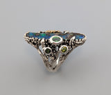 Yowah Boulder Opal, Sterling Silver and 14kt Gold Ring