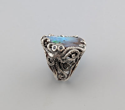 Yowah Boulder Opal, Sterling Silver Octopus Ring