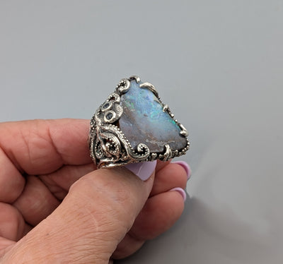 Yowah Boulder Opal, Sterling Silver Octopus Ring