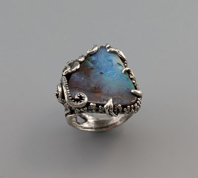 Yowah Boulder Opal, Sterling Silver Octopus Ring