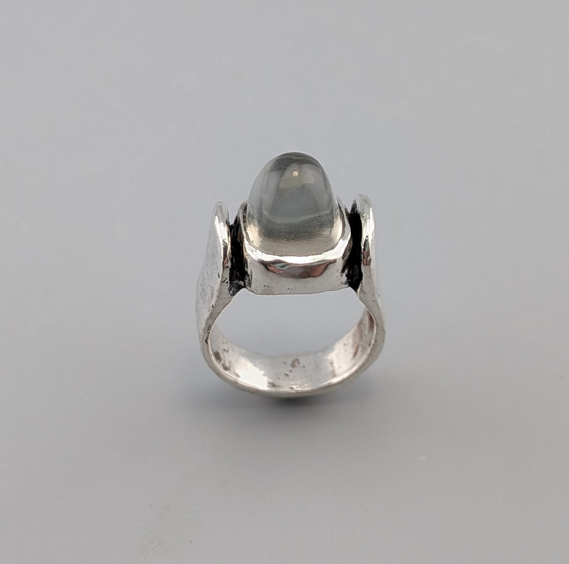 High Dome Moonstone, Sterling Silver Ring