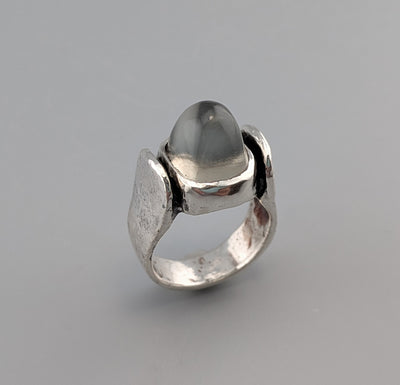 High Dome Moonstone, Sterling Silver Ring