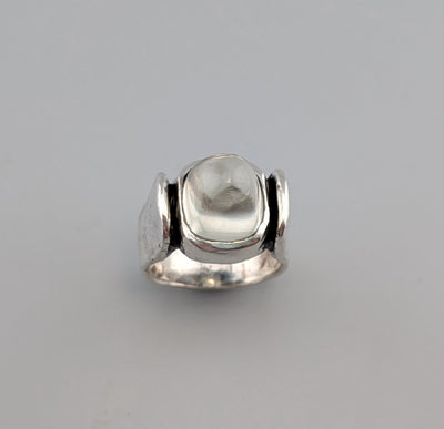High Dome Moonstone, Sterling Silver Ring