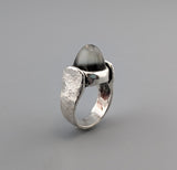 High Dome Moonstone, Sterling Silver Ring