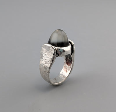 High Dome Moonstone, Sterling Silver Ring