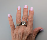 High Dome Moonstone, Sterling Silver Ring