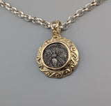 Ancient AR Drachm, Bee, in 14kt Gold Pendant
