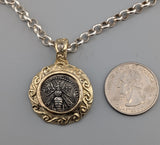 Ancient AR Drachm, Bee, in 14kt Gold Pendant