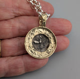 Ancient AR Drachm, Bee, in 14kt Gold Pendant