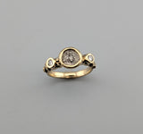 Tiny Ancient AR Tetartemorion, Bee, 14kt Gold Ring with Diamonds