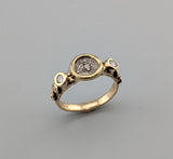 Tiny Ancient AR Tetartemorion, Bee, 14kt Gold Ring with Diamonds