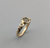 Tiny Ancient AR Tetartemorion, Bee, 14kt Gold Ring with Diamonds