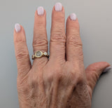 Tiny Ancient AR Tetartemorion, Bee, 14kt Gold Ring with Diamonds