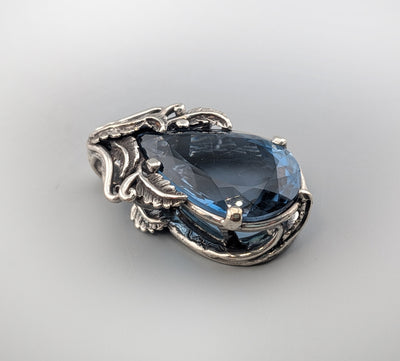 London Blue Topaz, Sterling Silver Pendant