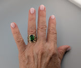 Fine Green Tourmaline, 14kt Gold Lacy Ring