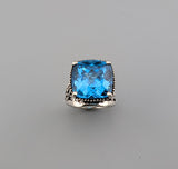 Swiss-London Blue Topaz, Sterling Silver Ring