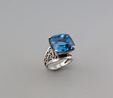 Swiss-London Blue Topaz, Sterling Silver Ring