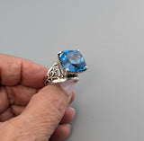 Swiss-London Blue Topaz, Sterling Silver Ring